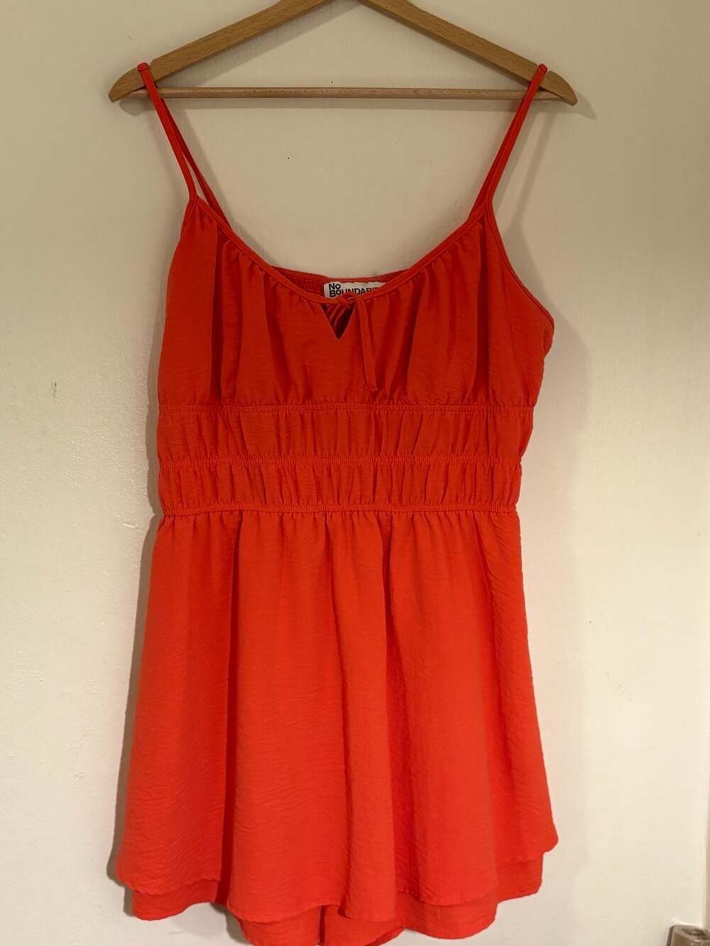 No Boundaries Red Spaghetti Strap Smocked Romper Dress Size XXL 20